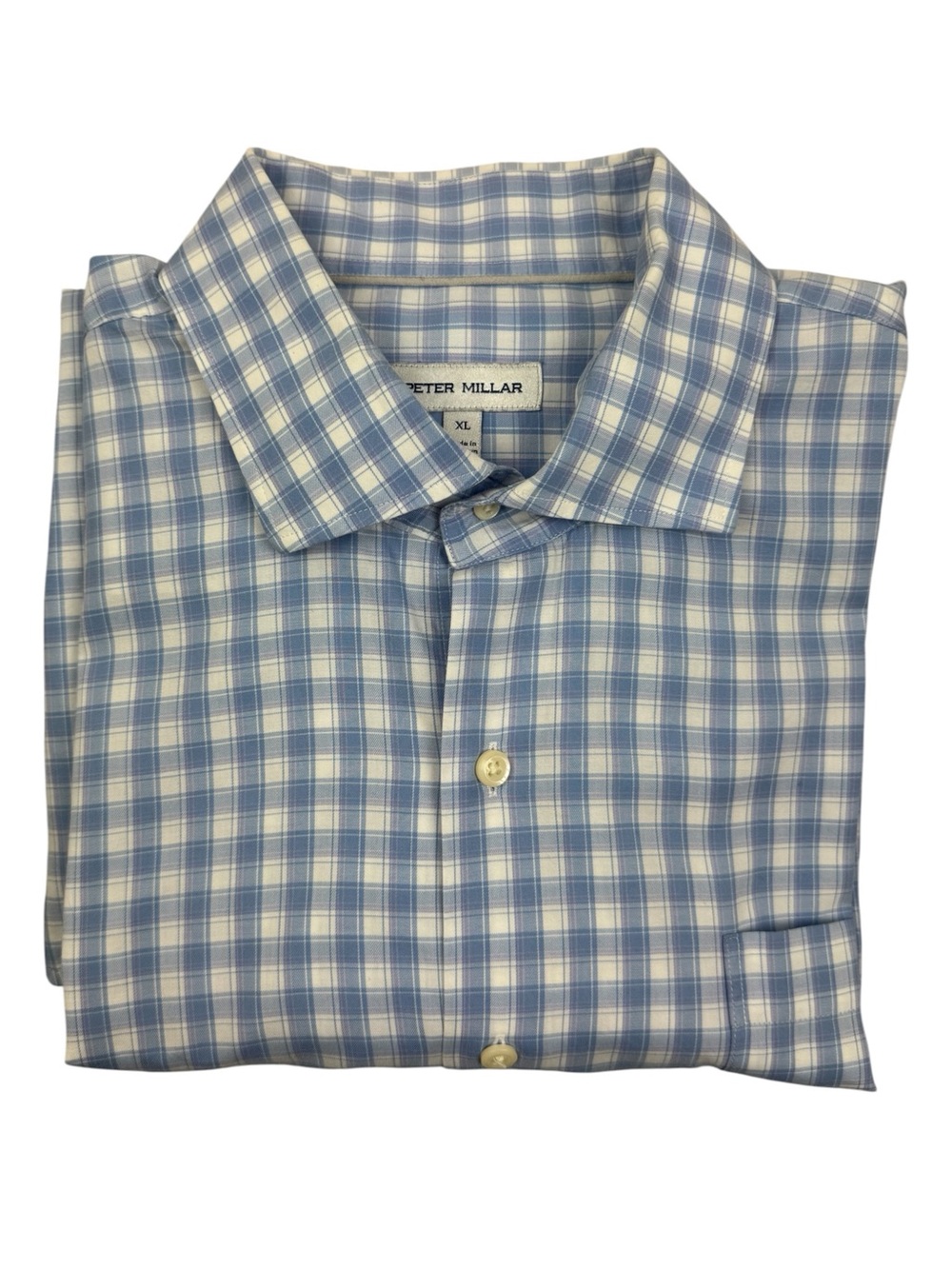Peter Millar Crown Long Sleeve Plaid Button Down Cotton Sport Shirt - Sz XL